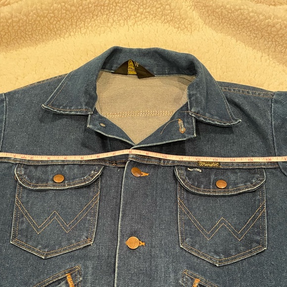 WRANGLER Vintage Blue Jean No Faults Denim Slant Pocket Made in USA Jacket | GUC - Picture 5 of 13